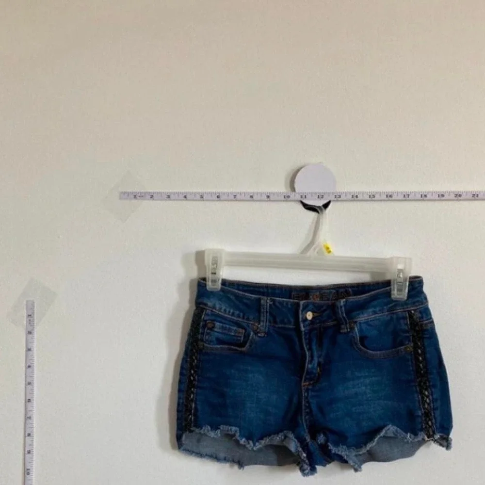 Enjeans Small Low rise Coachella Glastonbury Rugged theme-centric denim Shorts